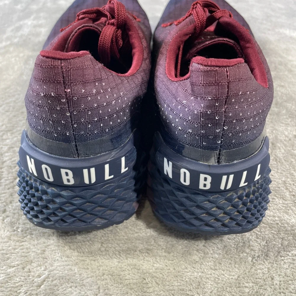 NOBULL Ripstop Runner Mens 10.5 Womens 12 Training Shoes Maroon Navy Ombre